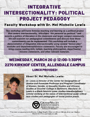 Faculty Workshop with Dr. Mel Lewis Flyer